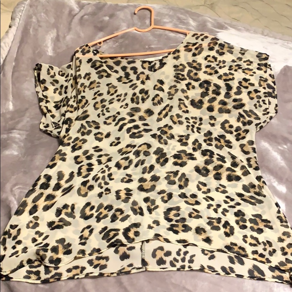 Sheer leopard print top